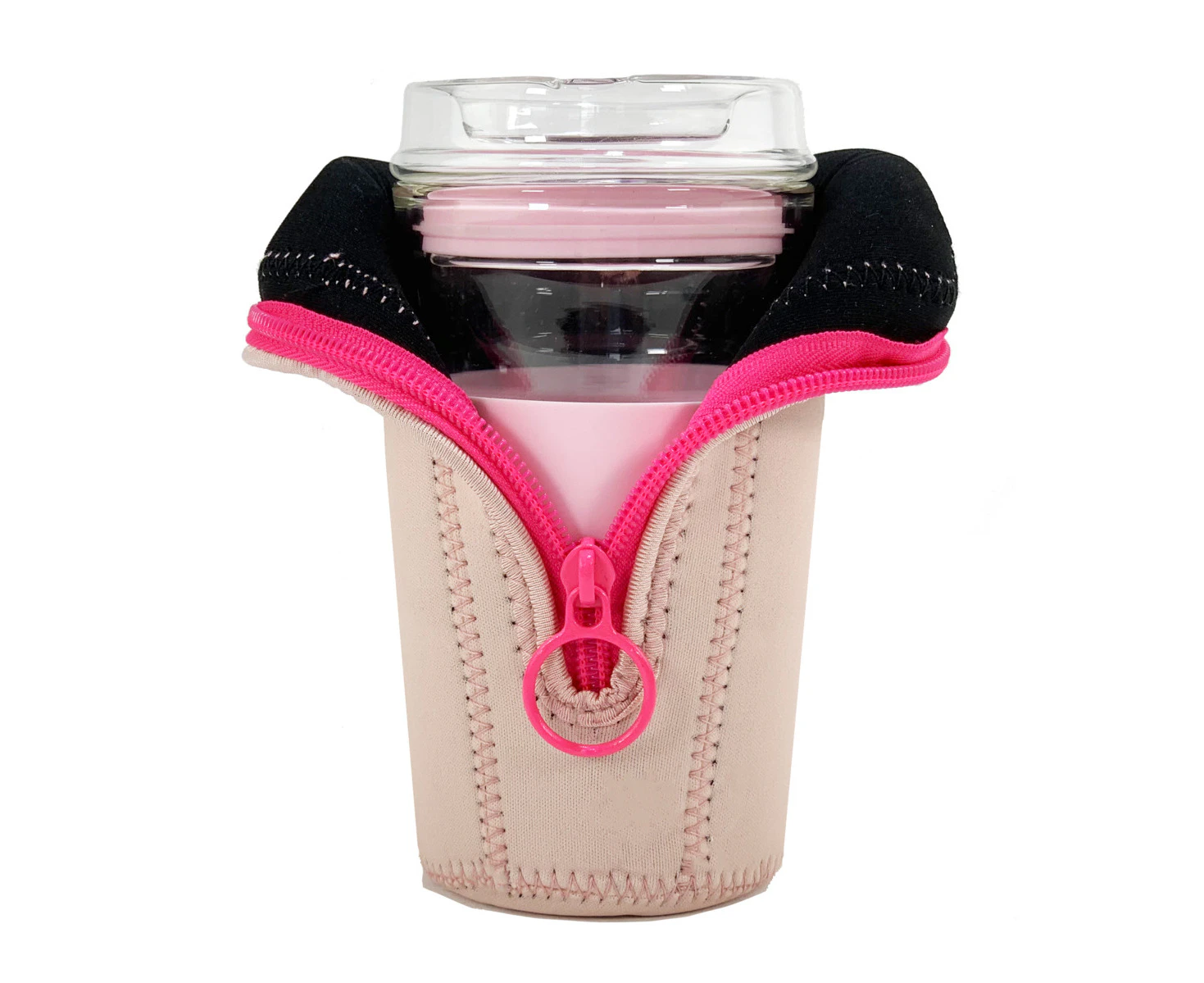 IOco 16oz Travel Cup Jacket Accessory - Pink | Hot Pink Zipper