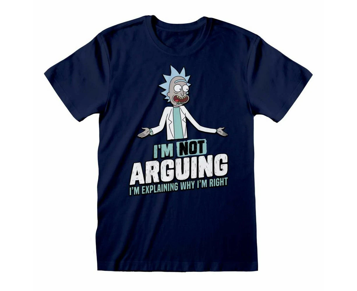 Rick And Morty Unisex Adult Not Arguing T-Shirt (Blue) - HE1861