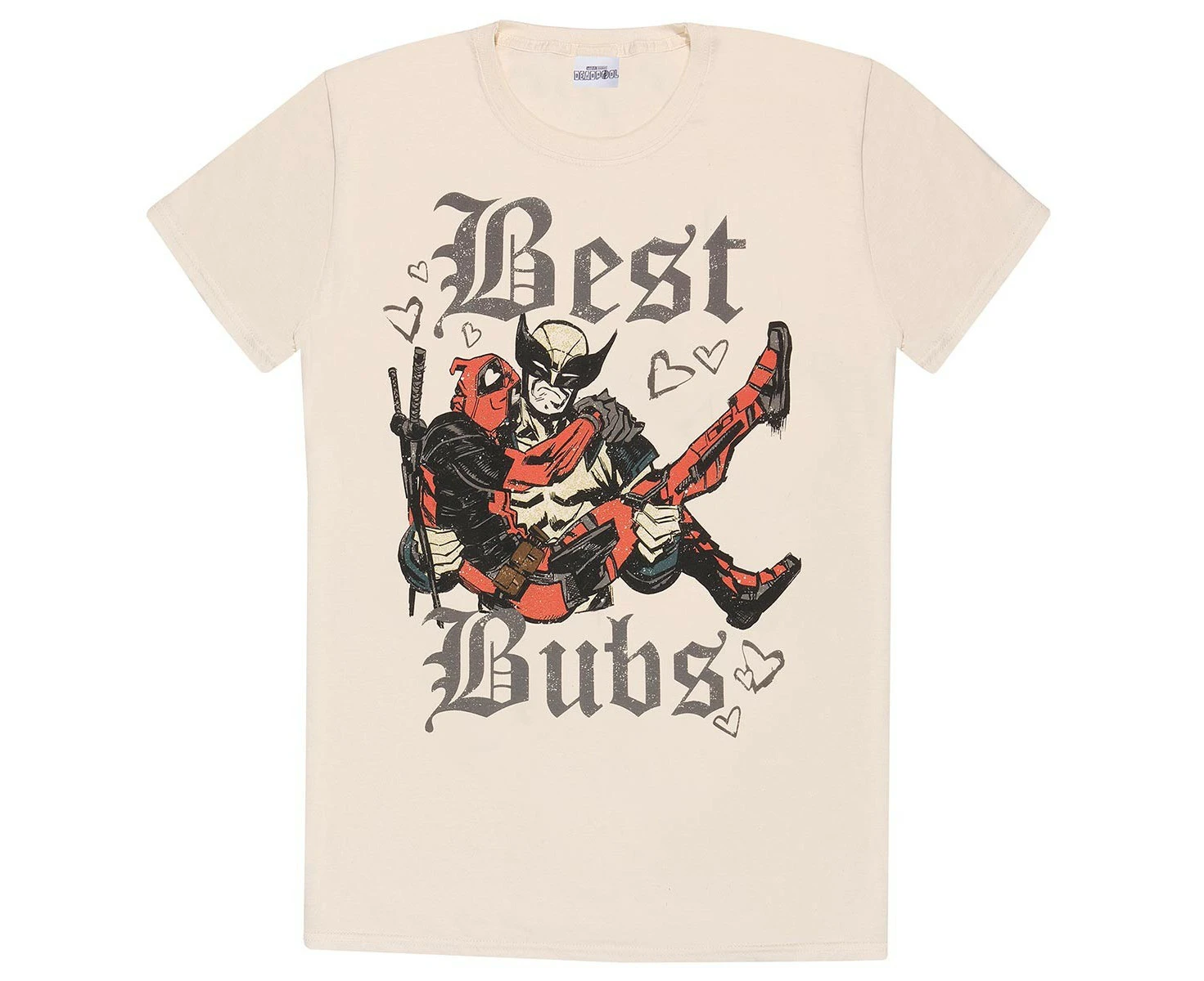 Deadpool & Wolverine Unisex Adult Best Bubs T-Shirt (Natural) - HE2059