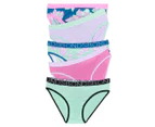 Bonds Girls' Bikini Briefs 5-Pack - Aloha Vibes/Calypso Green