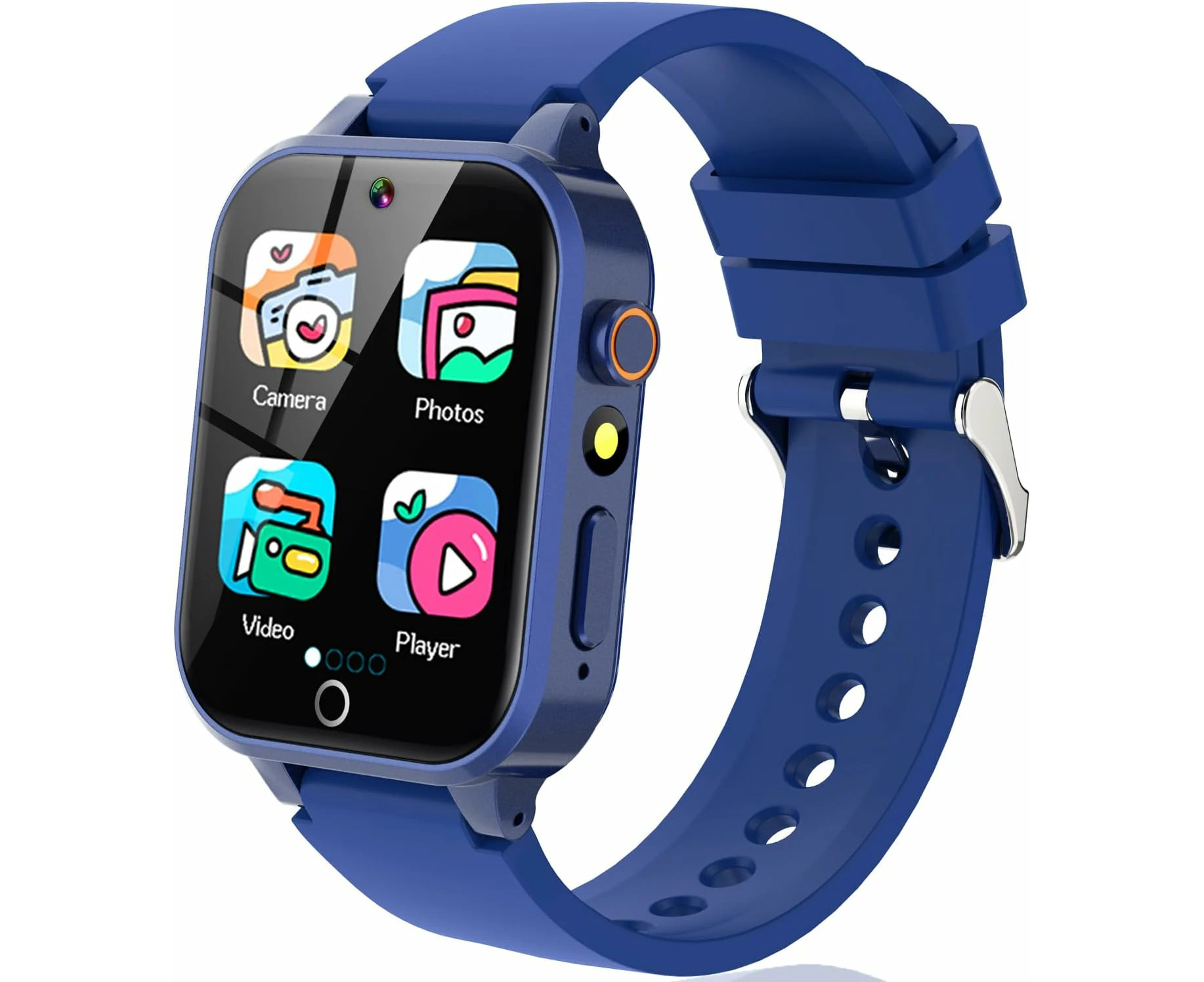 Kids Smart Watch Boys with 26 Puzzle Games HD Touchscreen Camera Pedometer Music Player Flashlight - Blue