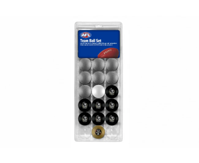 AFL Pool Snooker Billiard 16 Ball Full Set - Team V Colour - Collingwood Magpies