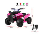 ALFORDSON Kids Ride On Car Electric ATV Toy 25W Motor LED Light Pink