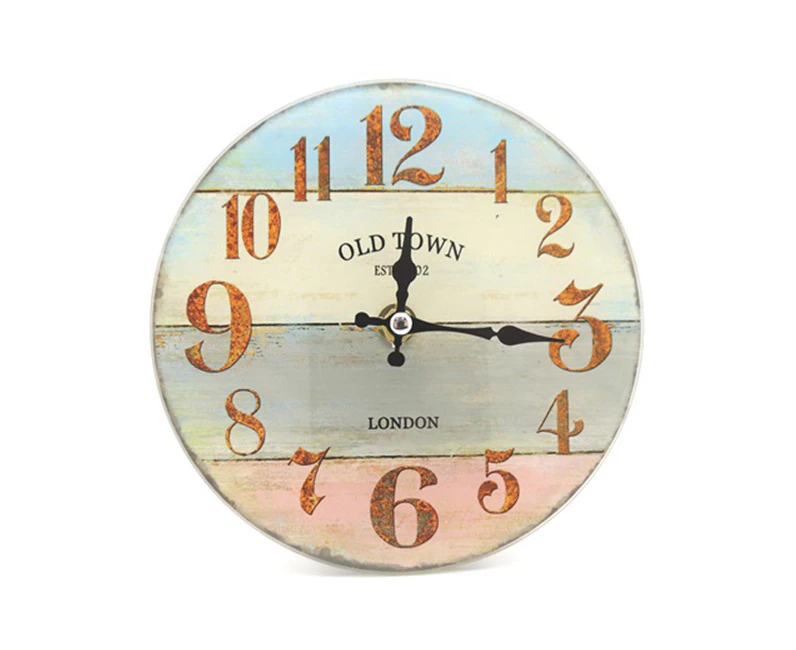 London Old Town Glass Analogue Standing Desk Clock 17cm Round Home/Room Decor