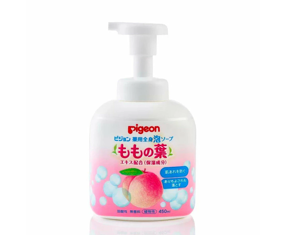 Pigeon Medicated Baby Body Foam Wash with Peach Leaf Extract 450ml