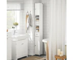 Tall Bathroom Storage Cabinet Cupboard with Shelves White BZR34-W