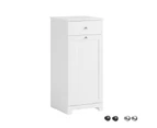 Laundry Storage Cabinet with Basket and Drawer, Tilt-Out Laundry Hamper White BZR21-W