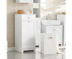 Laundry Storage Cabinet with Basket and Drawer, Tilt-Out Laundry Hamper White BZR21-W