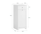 Laundry Storage Cabinet with Basket and Drawer, Tilt-Out Laundry Hamper White BZR21-W