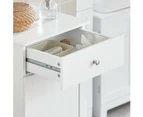 Laundry Storage Cabinet with Basket and Drawer, Tilt-Out Laundry Hamper White BZR21-W