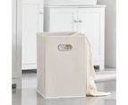 Laundry Storage Cabinet with Basket and Drawer, Tilt-Out Laundry Hamper White BZR21-W