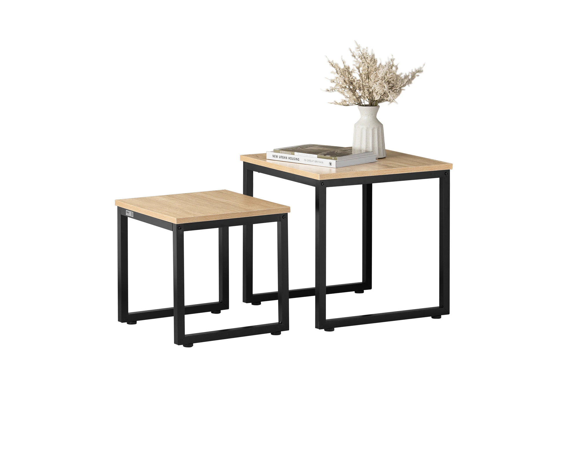 Set of 2 Nesting Tables Coffee Tables Side Tables Natural FBT42-N