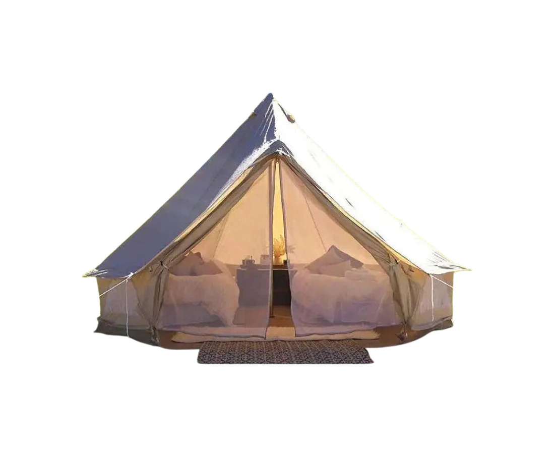 Waterproof Cotton Canvas Bell Tent - 4 Seasons Outdoor Camping Tent