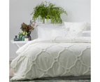 Renee Taylor Moroccan Cotton Chenille Quilt Cover Set - White