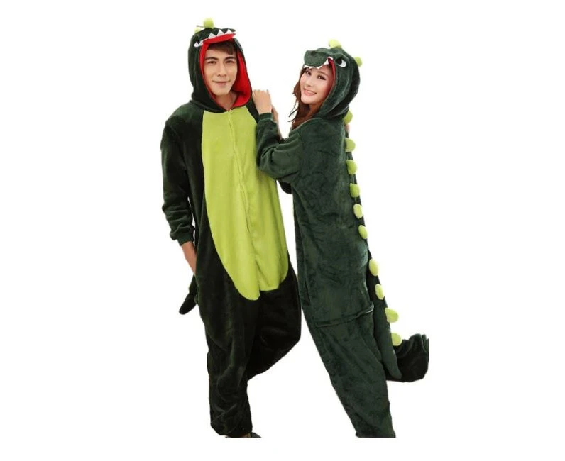 Adult Green Dinosaur Onesie Animal Kigurumi Costume Pyjamas Party Book Week