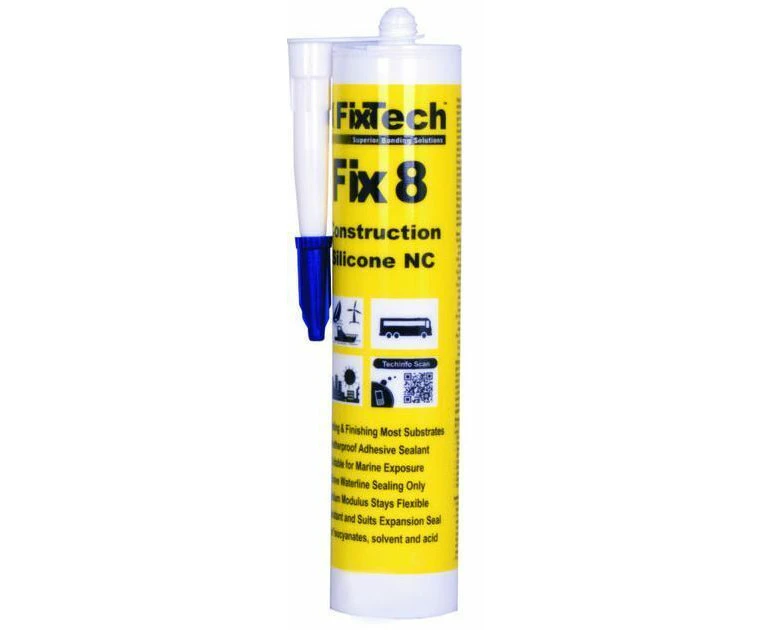 Fixtech White Fix8 Structural Silicone 300ml Cartridge