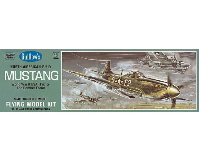 Guillows N.A. P-51D Mustang Easy Build Scale Balsa Model Kit, 431mm WS