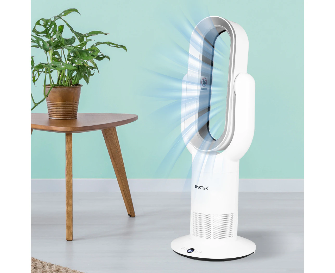 Spector Bladeless Fan Electric Cooler 2 In 1 Air Cool Sleep Timer Remote Control