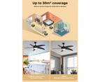 Spector 52'' Ceiling Fan LED Light DC Motor Remote Control 5 Speed Wooden Blade