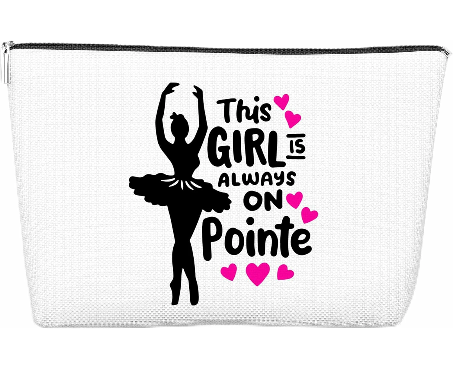 Ballet Makeup Bag, Zipper Pouch for Ballet Dancer Lover, Christmas Birthday Gift, 10x7