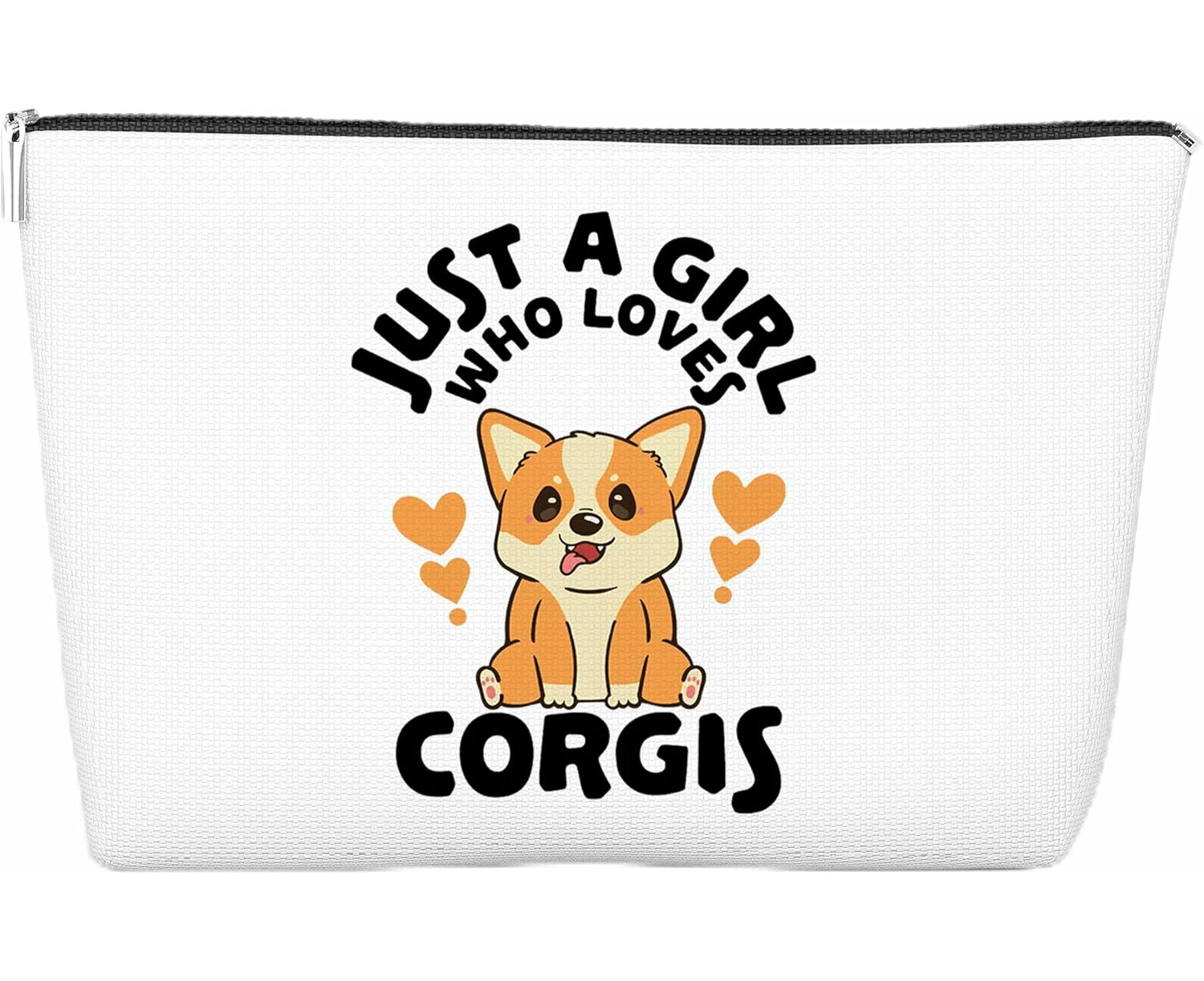 Corgi Makeup Bag, Zipper Pouch for Pet Dog Lover, Christmas Birthday Gift, 10x7