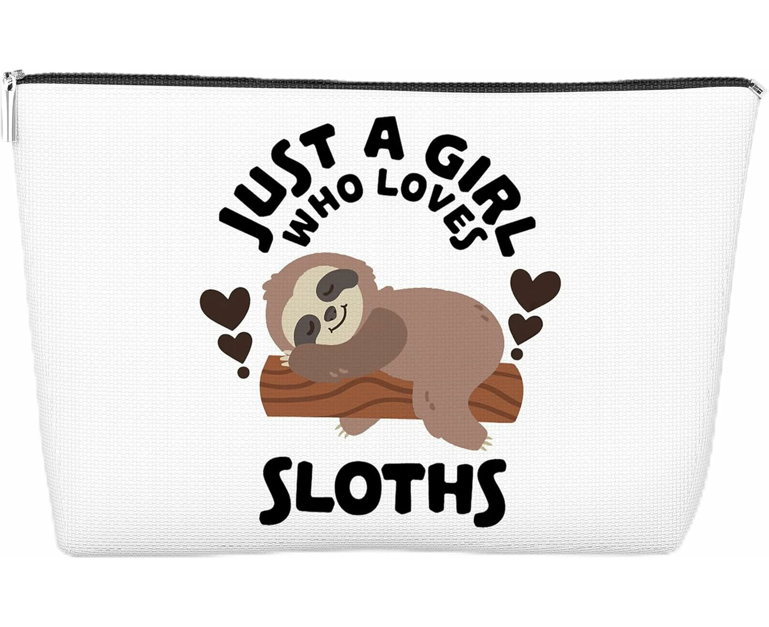 Sloth Makeup Bag, Zipper Cosmetic Travel Pouch, Cricut Sloth Lover Christmas Birthday Gift