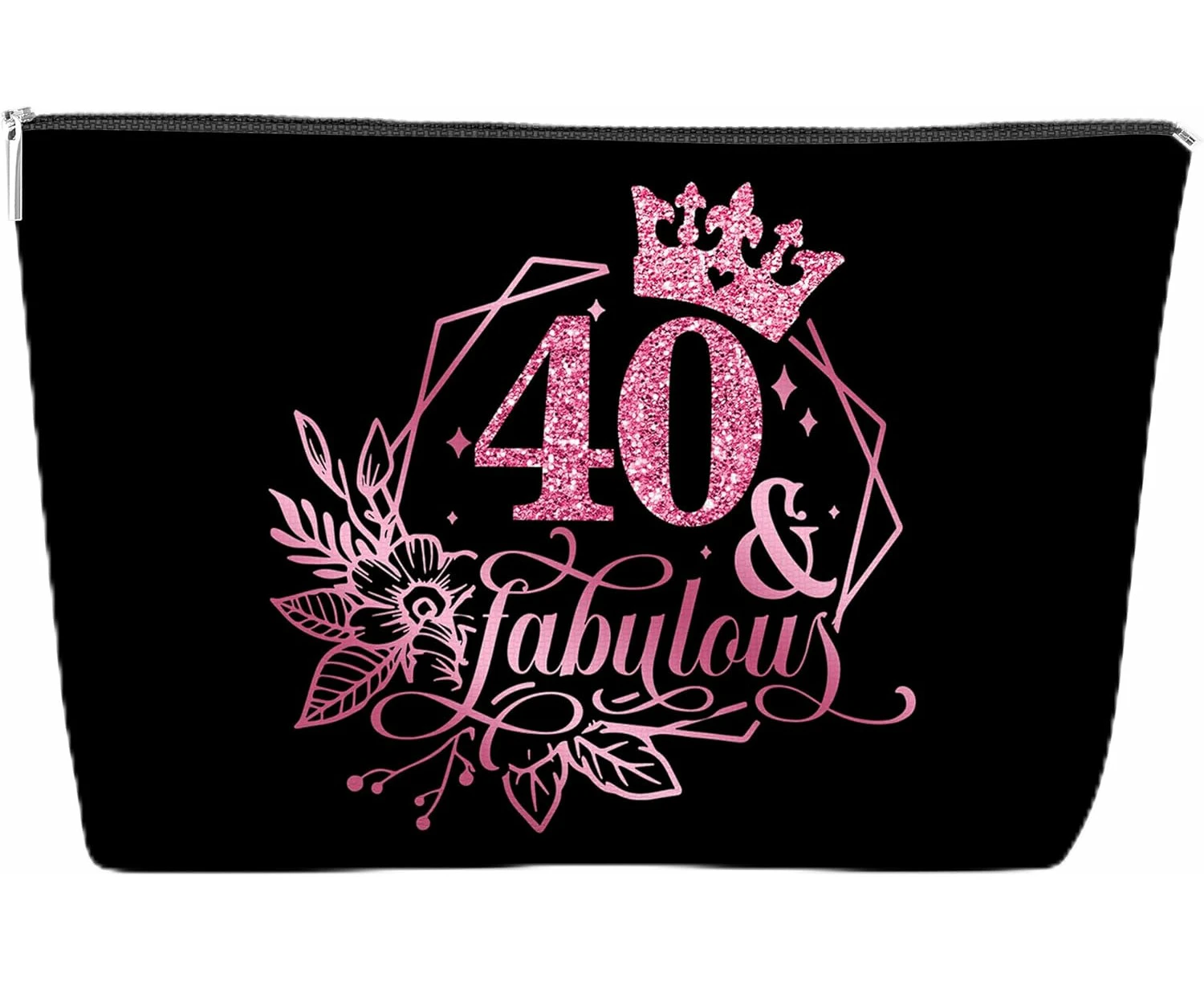 40th Birthday Makeup Bag, Anniversary Gift Ideas, Zipper Cosmetic Travel Pouch, Christmas Birthday