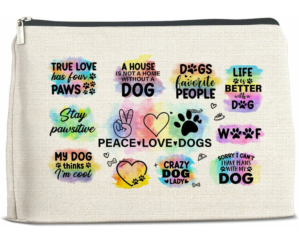 Dog Lovers Gifts for Women, Dog Mom Gift Ideas, Dog Cosmetic Bag