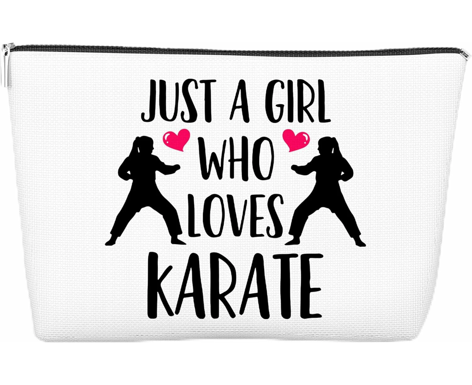 Karate Makeup Bag, Zipper Pouch for Karate Lover, Christmas Birthday Gift, 10x7