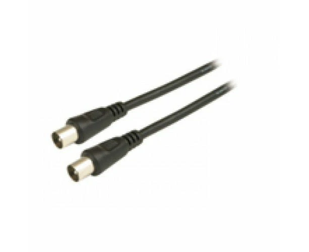 1.5m TV Antenna Cable Flycord 75 OHM Plug To Plug Black Bulk