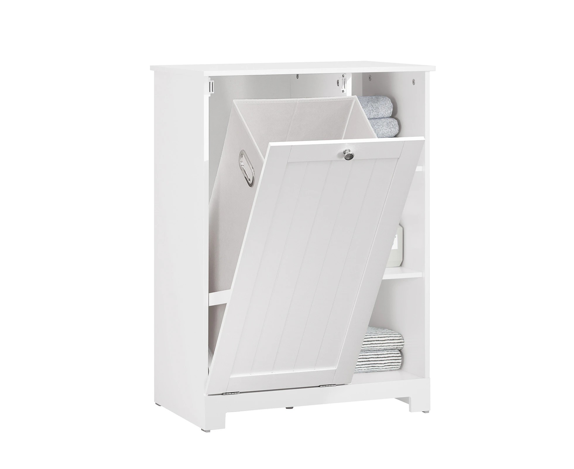 Bathroom Storage Cabinet with Laundry Basket BZR105-W