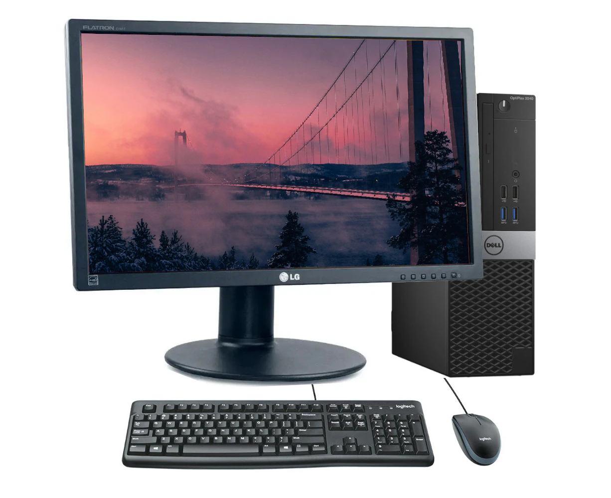 Dell 3040 SFF Bundle Desktop i5-6500 3.2GHz 8GB RAM 480GB SSD + 24" Monitor Display | Refurbished - Refurbished Grade A