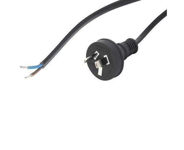 2 Pin  Plug Mains Cord with Bare Wire end 1.8M