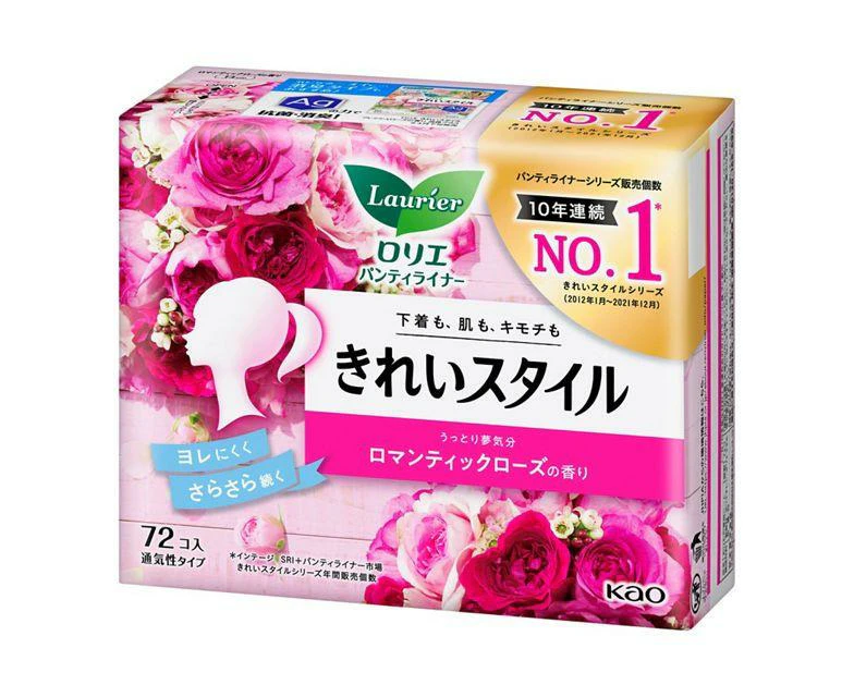 Kao - Laurier Kirei Romantic Rose Panty Liners 72pcs 14cm