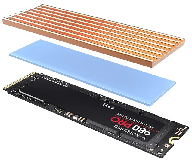 Dark Player M.2 NGFF NVMe SSD Cooling Kit - Support 2280 M.2 SSDs - Aluminium Cooling Heat Sink With Thermal Pad (Black)