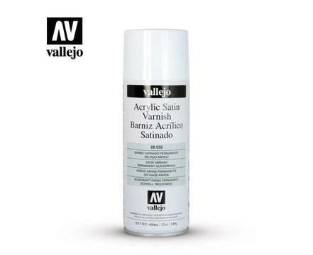 VALLEJO 28532 AEROSOL SATIN VARNISH 400ML HOBBY SPRAY PAINT