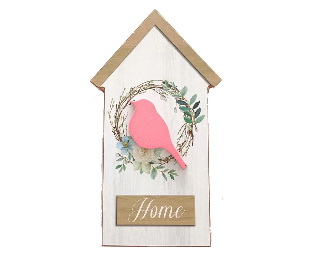 French Country Art House Home Bird Wooden Freestanding Sign