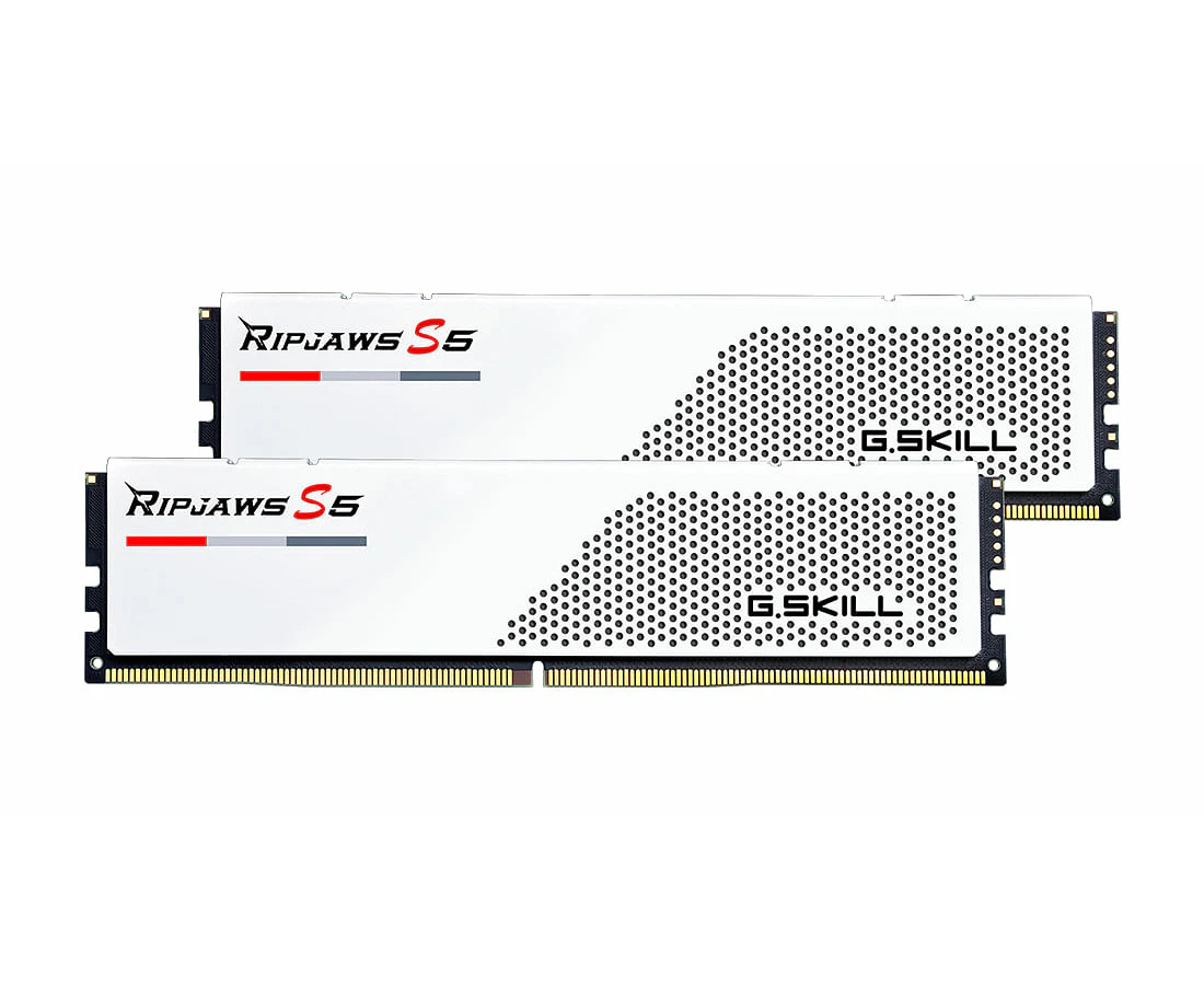 G.SKILL Ripjaws S5 32GB DDR5 Desktop RAM Kit - White 2x 16GB - 5200Mhz - CL36 - 1.2V - 36-36-36-83 - F5-5200J3636C16GX2-RS5K [F5-5200J3636C16GX2-RS5W]