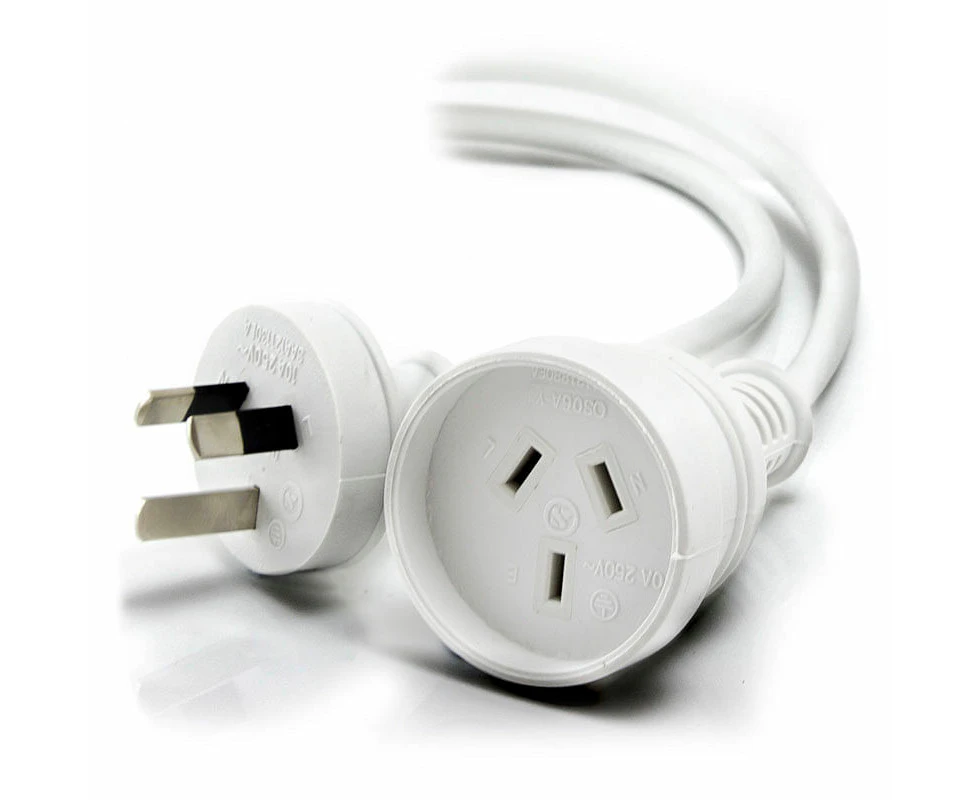 Alogic Power Extension Cord - 2 m - Australia - For General Purpose - 230 V AC - White