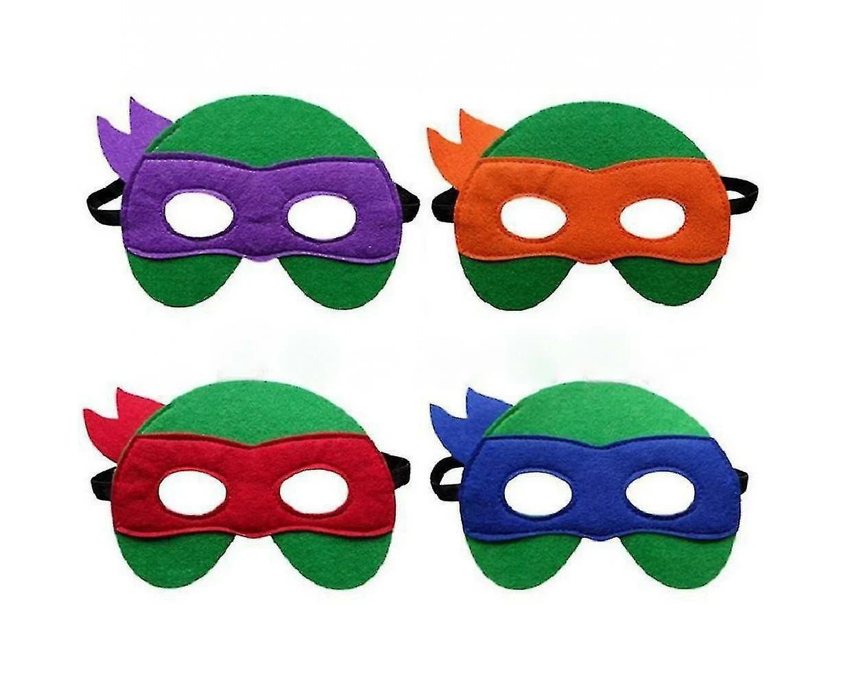 Pack of 4 Teenage Mutant Ninja Turtles Felt Cartoon Masks for Kids Halloween