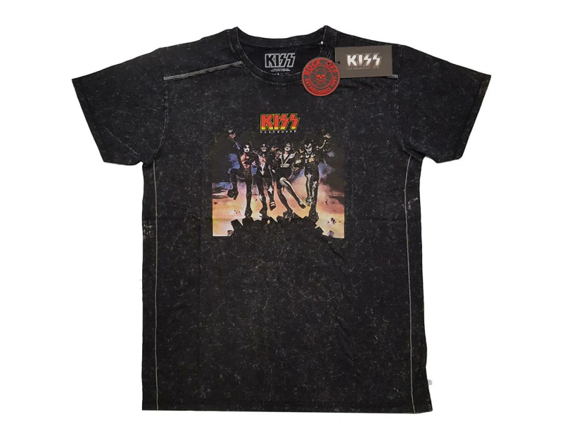 KISS Snow Wash T-Shirt: Destroyer - Black