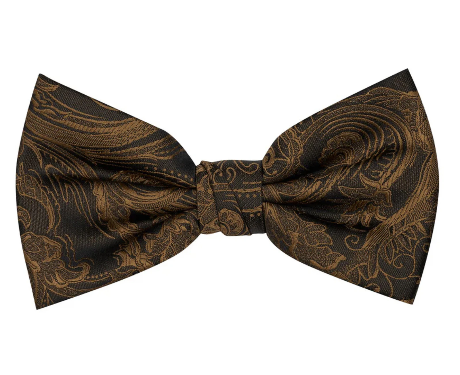 Premium Tapestry Bow Tie Floral Paisley - New Gold