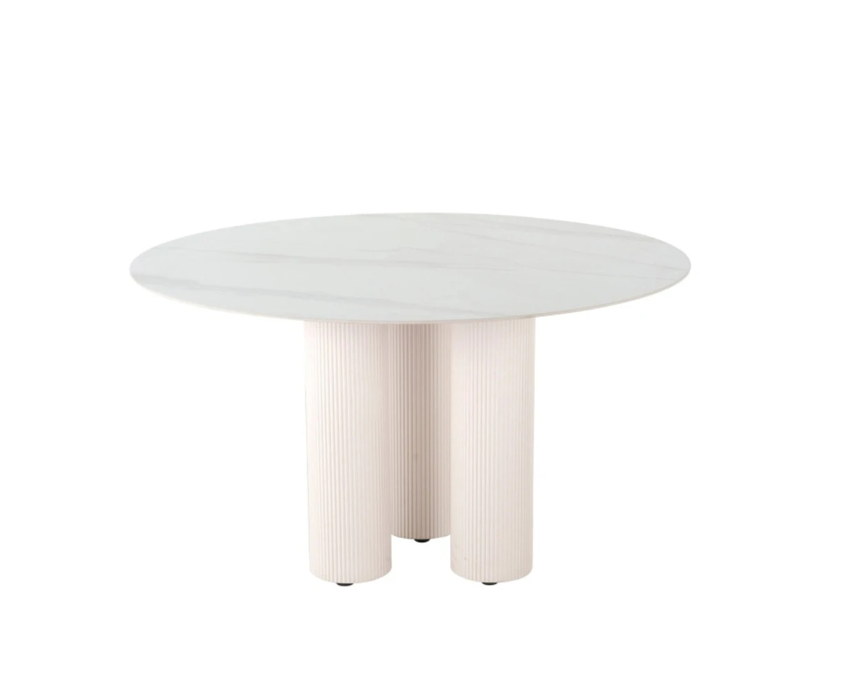 Raimon Furniture Mattia Modern Wooden Ceramic Round Kitchen Dining Table 130cm - White Sevella