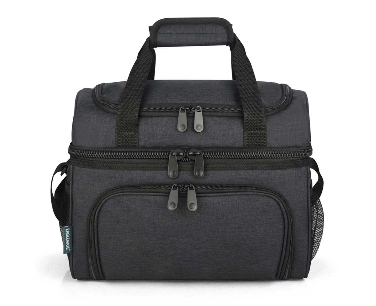 Eaglemate 19l Dual Compartment Insulated Thermal Lunch Bag - Heather Black