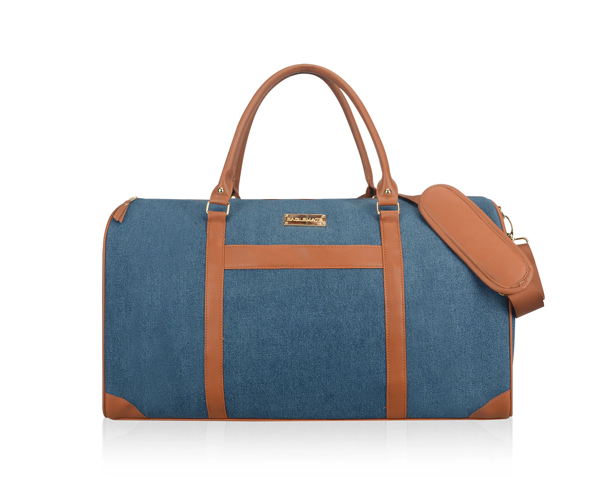 40l Luxury Canvas Carry On Duffel Bag - Denim Blue