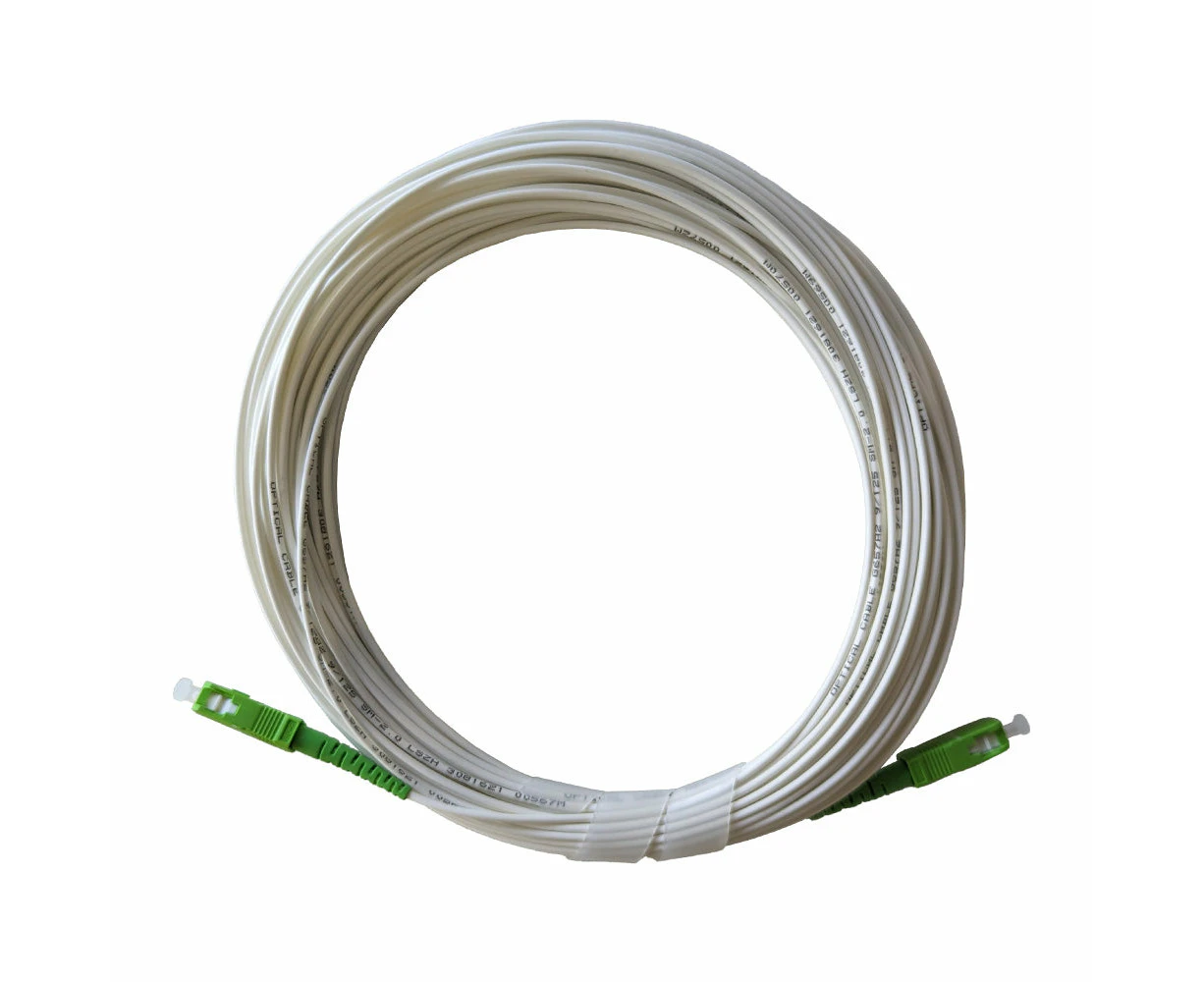 SC/APC-SC/APC SM 9/125 G657A2 SX 2.0mm LSZH White Fibre Optic Patch Cord - 20M