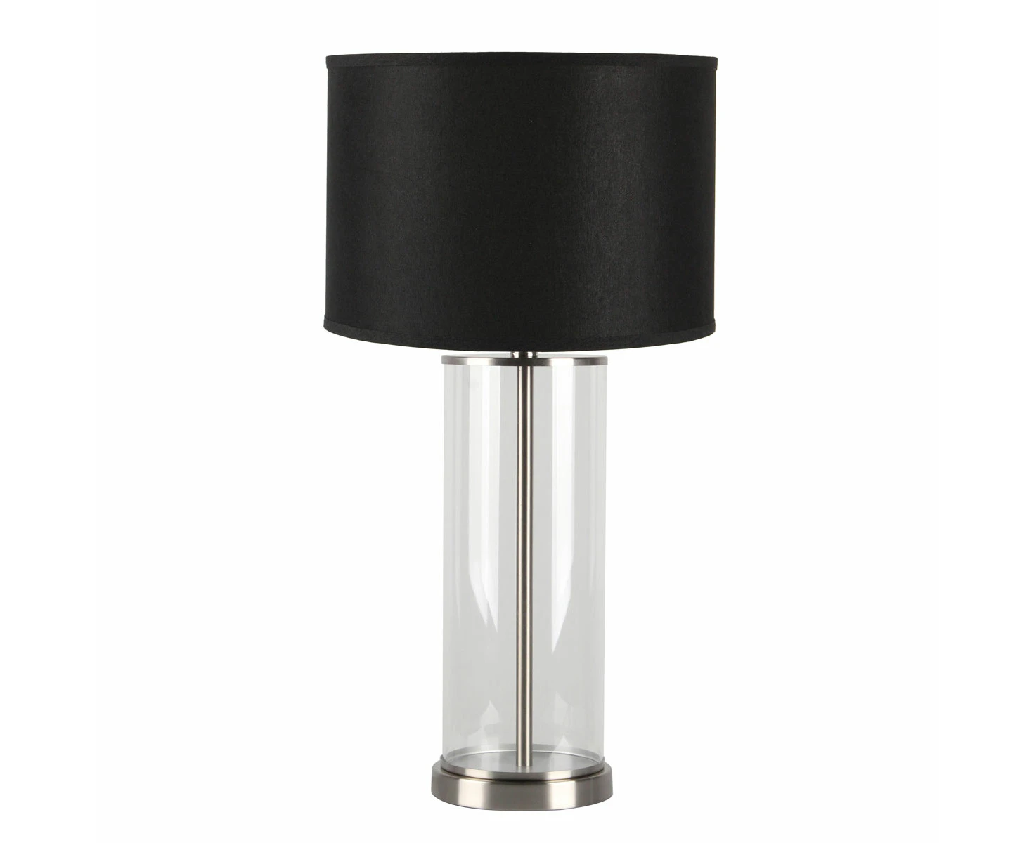 CAFE LIGHTING Left Bank Table Lamp - Nickel with Black Shade