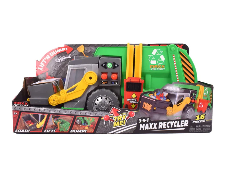 MAXX Action Motorized 3-in-1 Recycle Truck w/ Lights & Sounds 15 Accessories