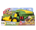 John Deere 2-N-1 Dig Rig Dump Truck & Loader w/ Lights/Sounds Motorized Drive