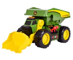 John Deere 2-N-1 Dig Rig Dump Truck & Loader w/ Lights/Sounds Motorized Drive